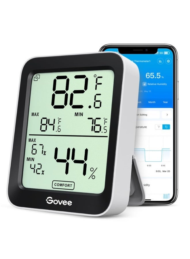 Govee Hygrometer Thermometer H5075, Bluetooth Indoor Room Temperature Monitor Thermometer with Remote App Control, Notification Alerts, 2 Years Data Storage Export(Only Supports 164ft Bluetooth Range) - Image 1