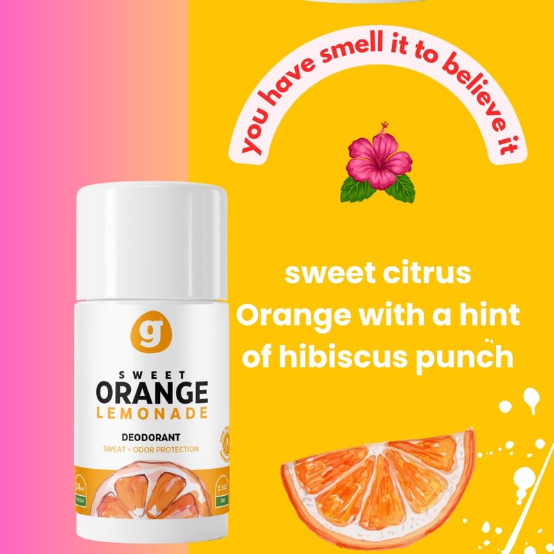 GROWING BASICS Citrus Hibiscus, Natural Deodorant for Women, Girls, Safe for Kids | Non-Toxic, Aluminum-Free | Sweat + body odor Protection 2 PACK (Sweet Orange Lemonade) Lasts Up to 6 Months - Image 3