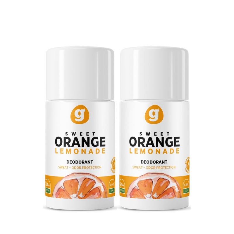 GROWING BASICS Citrus Hibiscus, Natural Deodorant for Women, Girls, Safe for Kids | Non-Toxic, Aluminum-Free | Sweat + body odor Protection 2 PACK (Sweet Orange Lemonade) Lasts Up to 6 Months - Image 1