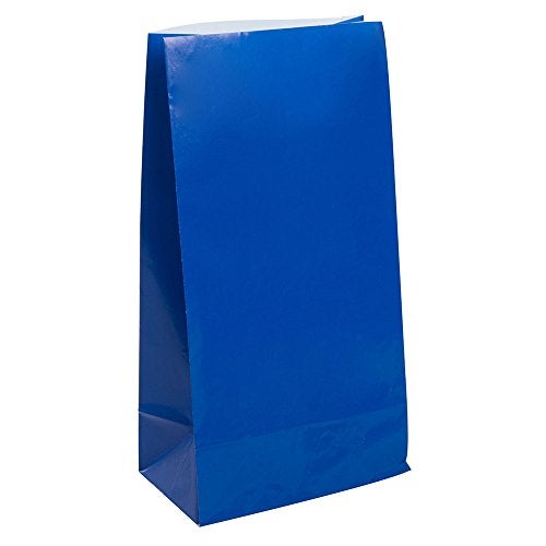 Unique Party Vibrant Royal Blue Paper Party Bags (Pack of 12) - Premium Quality, Perfect for Celebrations & Gifts - Image 1