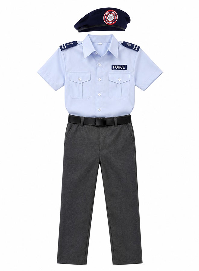 Toy Land Kids Police Officer Costume Set with Hat – Police Fancy Dress Outfit for Boys of age 8 to 9 years - Image 1