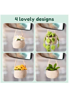 Hihonor 4PCS Beginner Crochet Kit for Hanging Plants, Crochet Potted Plant Kit Adult Crochet Kit with Easy Tutorials DIY Crochet Kit Hanging Plant Crochet Kit DIY Potted Plant Crochet for Adults Beginner  - Image 4