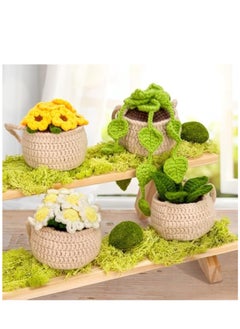 Hihonor 4PCS Beginner Crochet Kit for Hanging Plants, Crochet Potted Plant Kit Adult Crochet Kit with Easy Tutorials DIY Crochet Kit Hanging Plant Crochet Kit DIY Potted Plant Crochet for Adults Beginner  - Image 2