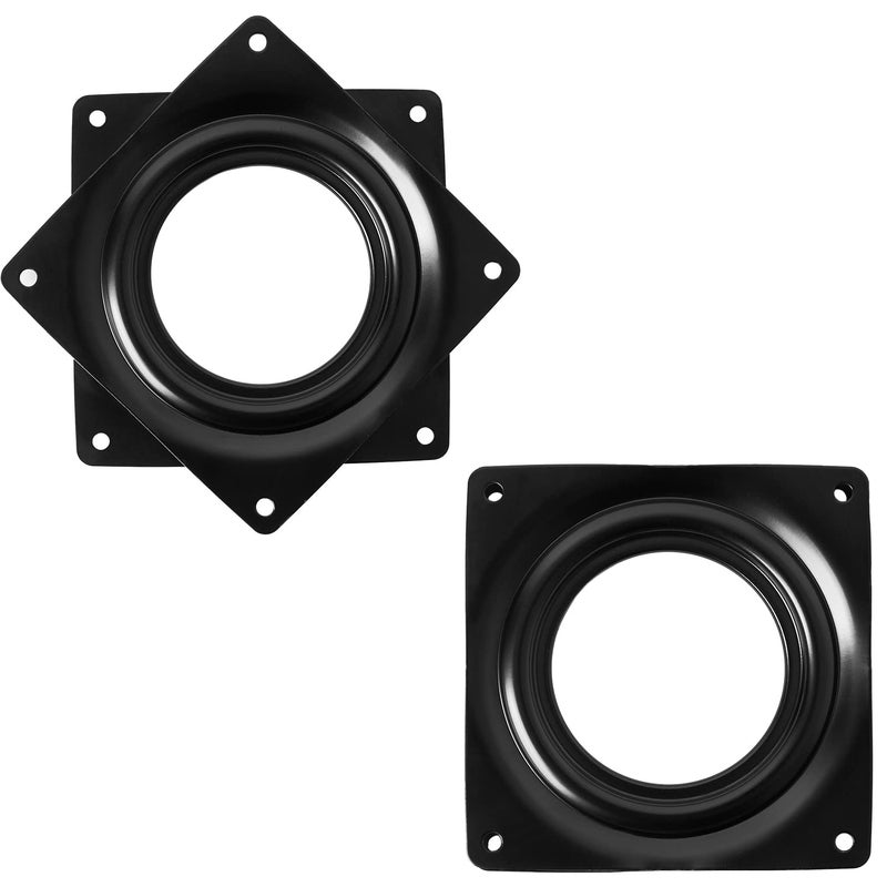 HSTECH 4" Black Lazy Susan Turntable 300-lb Steel Ball Bearing Rotating Tray Strong Sturdy Table Cabinet Low Profile for 360Ëš Chair and Door, Kitchen, Craft Project, Makeup Holder, Monitor(1Pack) - Image 1