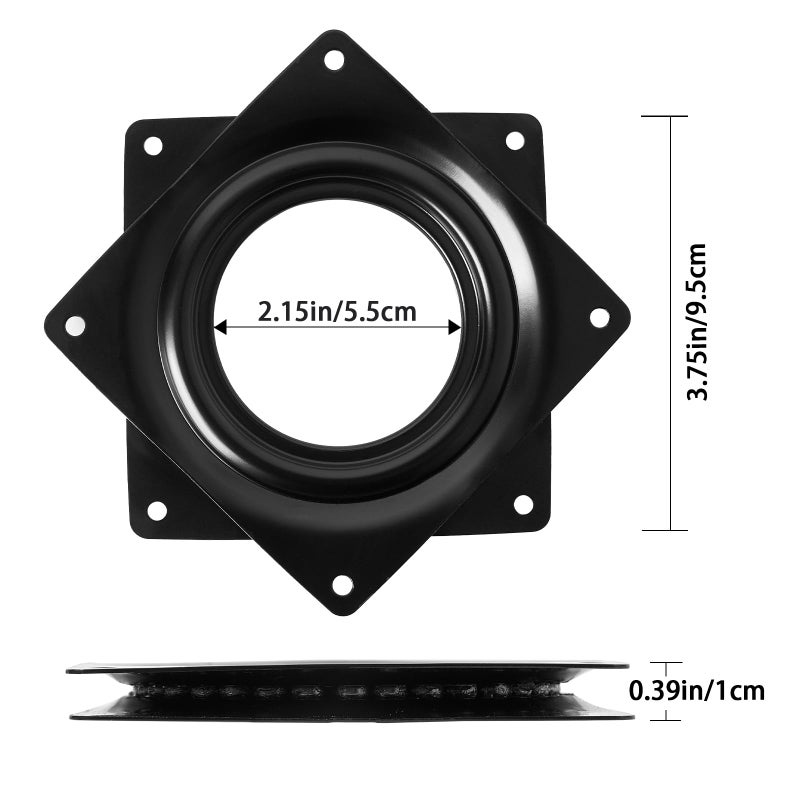 HSTECH 4" Black Lazy Susan Turntable 300-lb Steel Ball Bearing Rotating Tray Strong Sturdy Table Cabinet Low Profile for 360Ëš Chair and Door, Kitchen, Craft Project, Makeup Holder, Monitor(1Pack) - Image 5