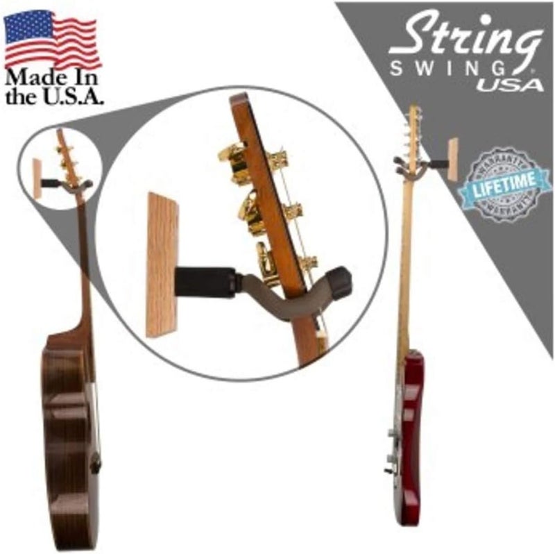String Swing CC01K-C Guitar Hanger Wall Mount for Acoustic and Electric Guitars - Cherry - Image 4