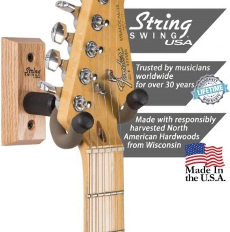 String Swing CC01K-C Guitar Hanger Wall Mount for Acoustic and Electric Guitars - Cherry - Image 3