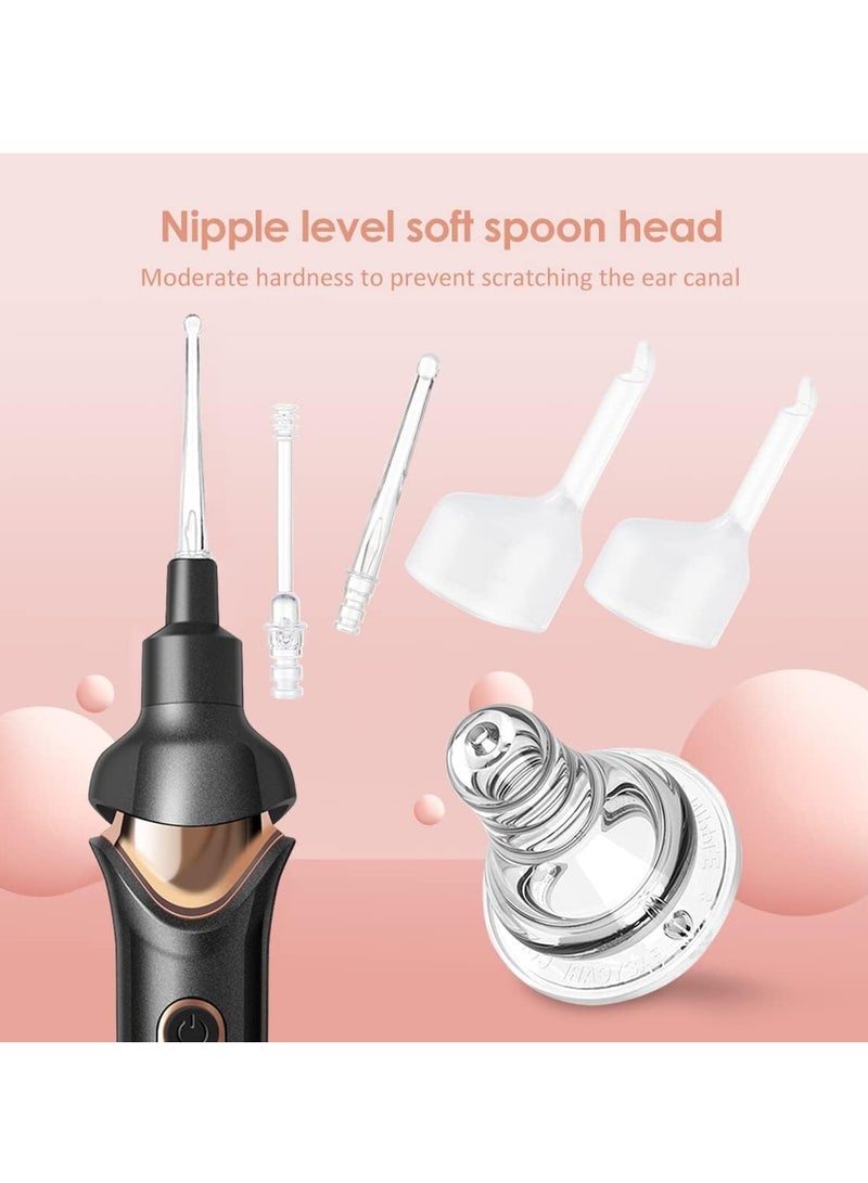 KASTWAVE Ear Wax Remover Vacuum Cleaner, Electric Earwax Removal Kit with LED Light, Portable Ear Cleaner, USB Charge Reusable Safe Electric Ear Suction for Adults Kids (Black)  - Image 5