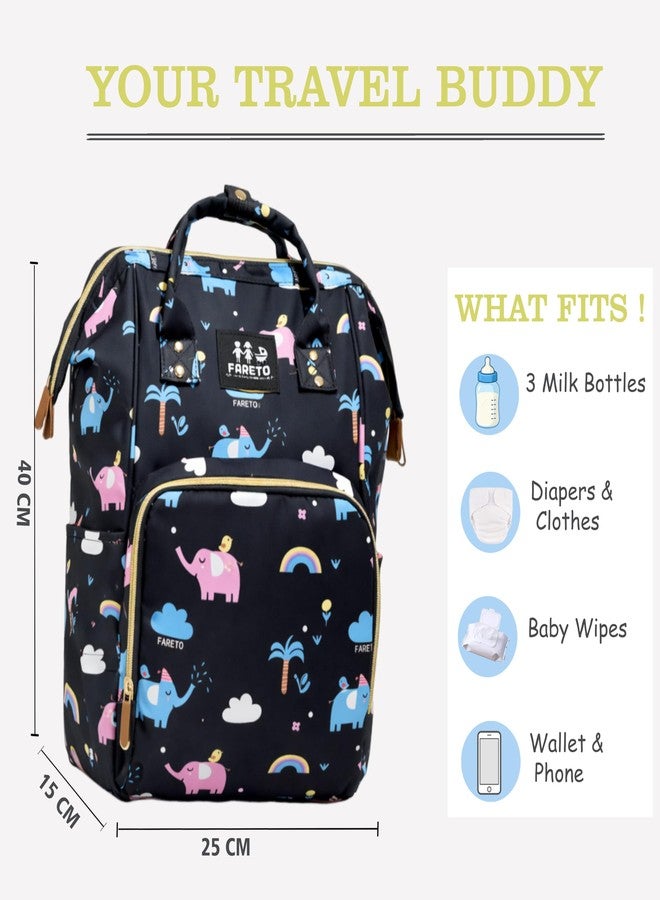 Infantbond by fareto diaper bag with multiple pockets | travel bag for parents | mother bag | multi utility bag for moms(black) - Image 2