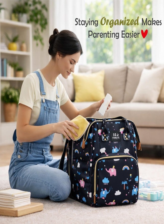 Infantbond by fareto diaper bag with multiple pockets | travel bag for parents | mother bag | multi utility bag for moms(black) - Image 5