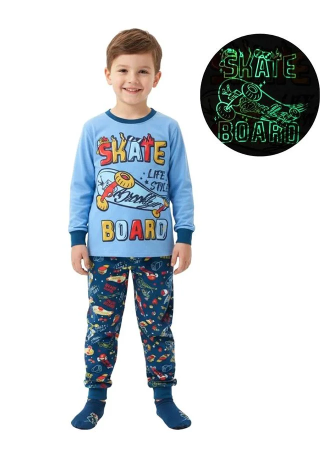 babyqlo Skateboard Boys Glow in the dark Pajama Set