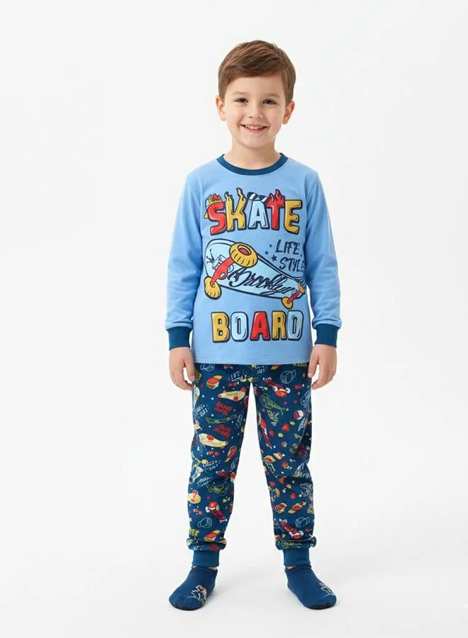 babyqlo Skateboard Boys Glow in the dark Pajama Set