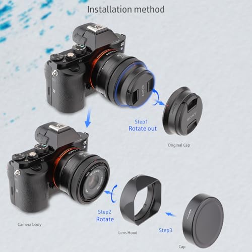 Haoge LH-S245N Bayonet Square Metal Lens Hood for Sony FE 50mm F2.5 G FE 40mm F2.5 G FE 24mm F2.8 G Lens Shade with Cap - Image 5