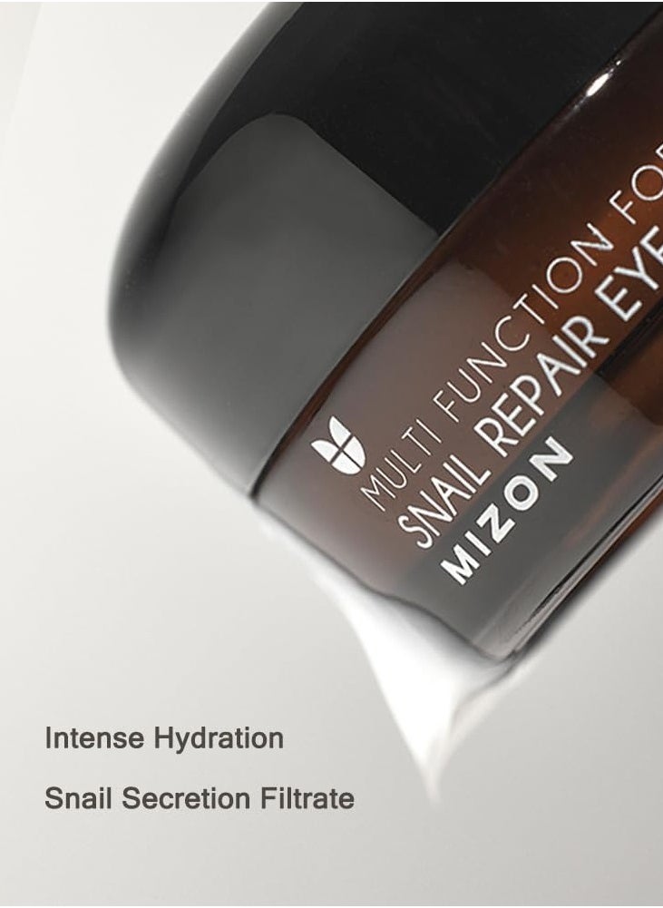 MIZON - SNAIL REPAIR EYE CREAM 25ml Korean Skincare Regenerating Eye Cream Anti Aging and Dark Circle Treatment Radiance and Firmness Snail Secretion Extract - Image 1