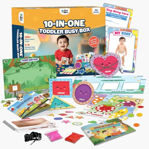 GiniMini 10-in-One Toddler Busy Box | Montessori Play & Learn Kit with 300+ Activities | Screen-Free Learning Box for Toddlers 18+ Months - Image 2