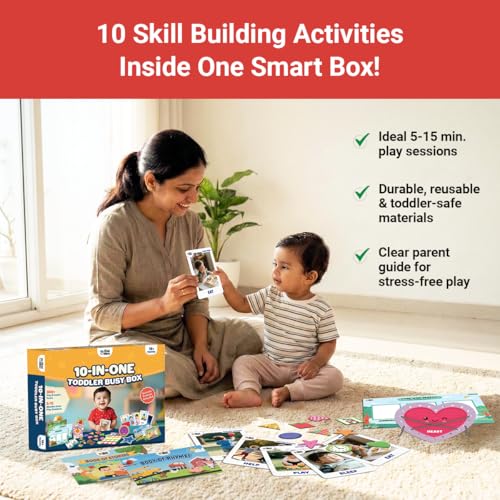 GiniMini 10-in-One Toddler Busy Box | Montessori Play & Learn Kit with 300+ Activities | Screen-Free Learning Box for Toddlers 18+ Months - Image 4