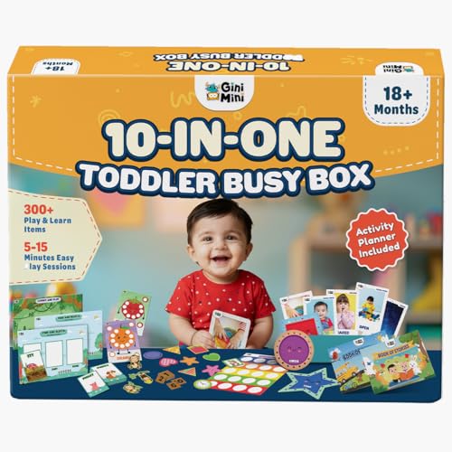 GiniMini 10-in-One Toddler Busy Box | Montessori Play & Learn Kit with 300+ Activities | Screen-Free Learning Box for Toddlers 18+ Months - Image 1