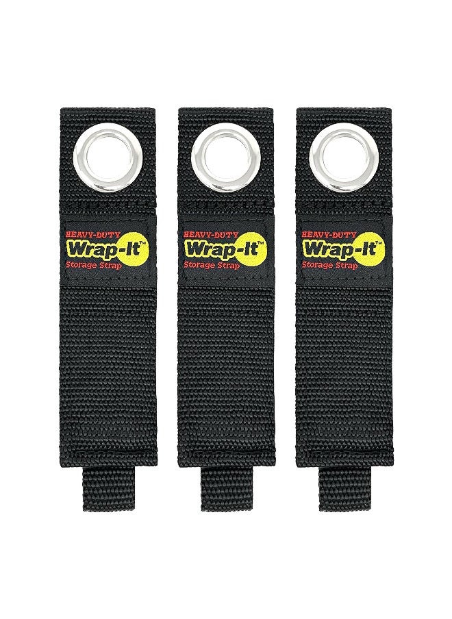 Wrap-It Storage 3-Piece Heavy-Duty UV Resistant Polypropylene Storage Strap Set Black 25.4 x 3.8 cm 5010502  - Image 1