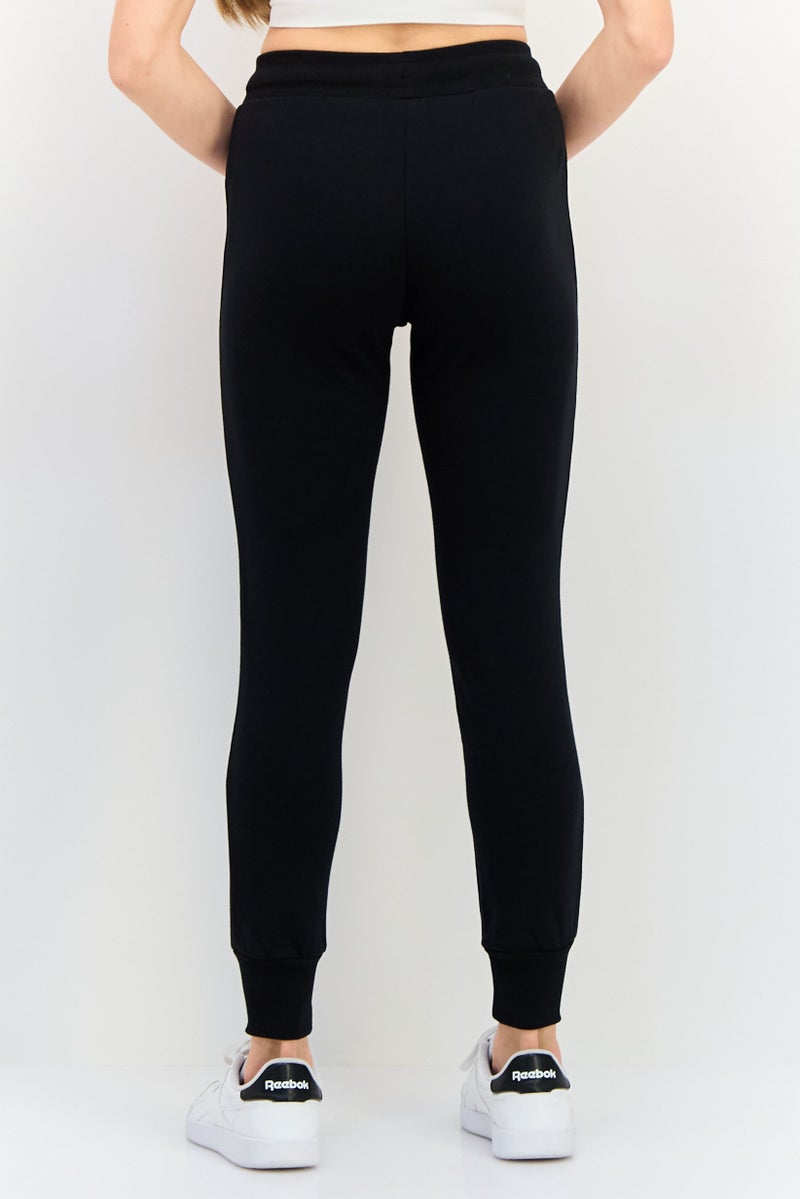 Ellesse سروال جوجر مزين بشعار للنساء بتصميم عادي، أسود - Image 3