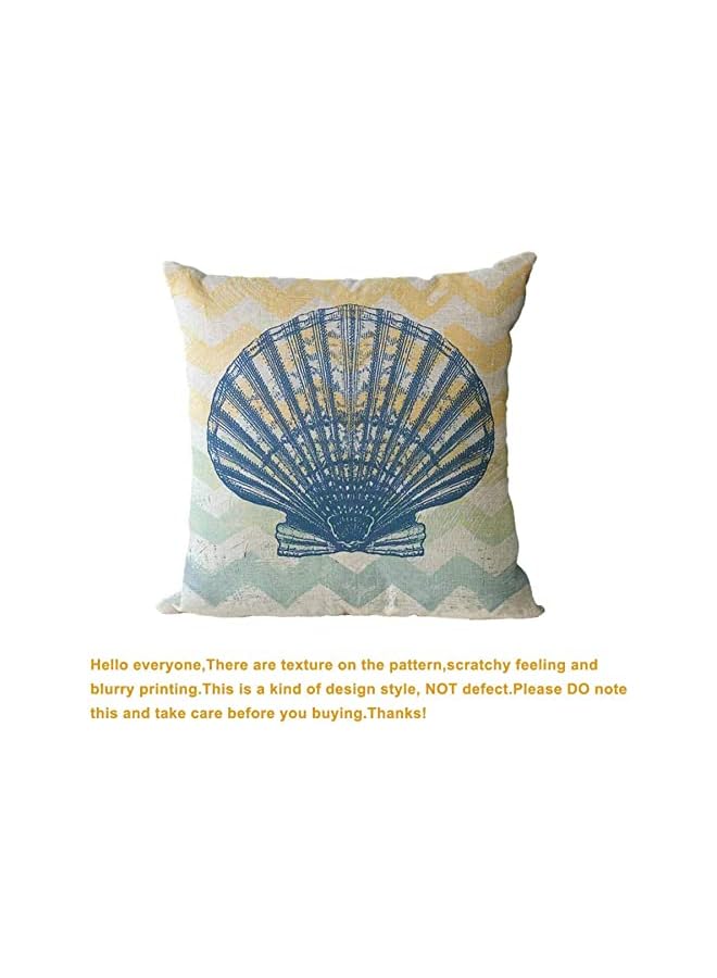 Zaboon Elecdon Decorative Throw Pillow Covers Pack Of 4 Waterproof Cushion Covers Perfect For Outdoor Patio Garden Living Room Sofa Farmhouse Decor 18X18 Inches Starfish Seahorse - Image 2