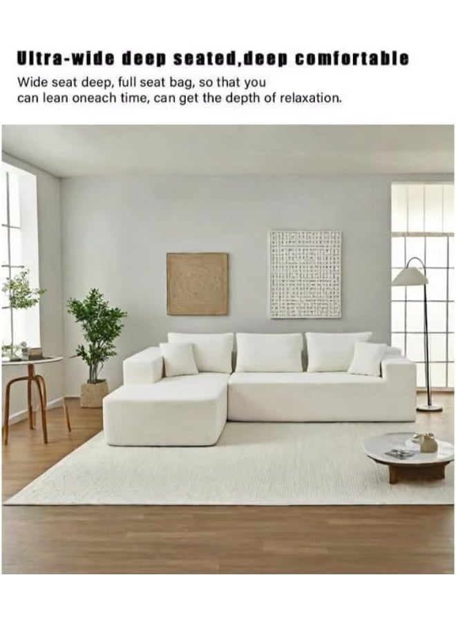 Comfynest Comfynest Contemporary Sectional Sofa, Beige, 3-Seater (Beige, Right L Shape)  - Image 3