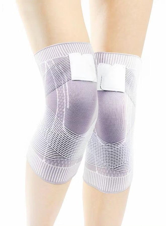 Generic 2 Pack Knee Braces with Strap, Knee Brace Compression Sleeve Professional Support for Knee Pain, Running, Work Out, Gym, Arthritis, ACL, Joint Pain Relief, Injury Recovery - Image 1