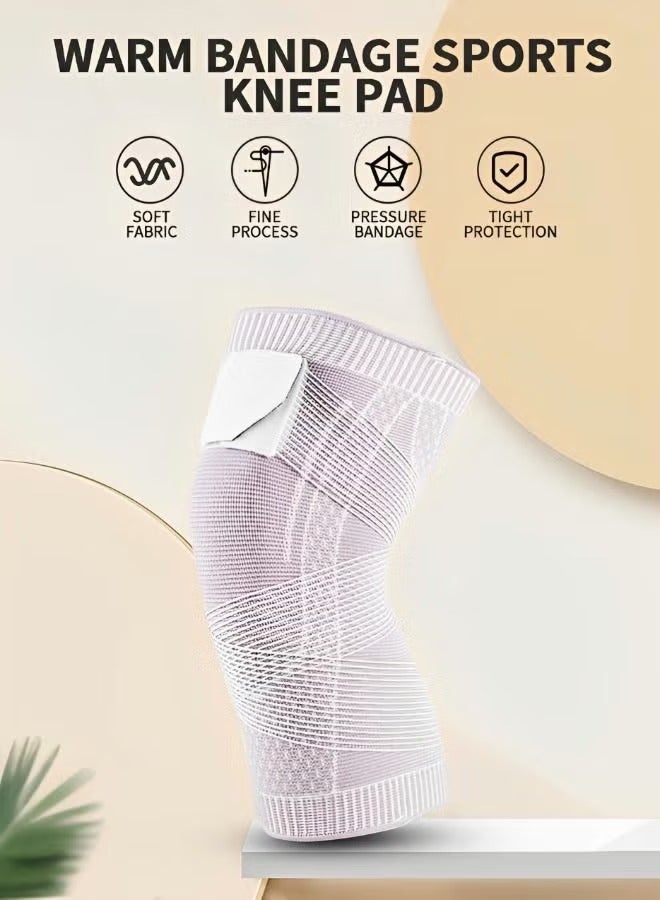Generic 2 Pack Knee Braces with Strap, Knee Brace Compression Sleeve Professional Support for Knee Pain, Running, Work Out, Gym, Arthritis, ACL, Joint Pain Relief, Injury Recovery - Image 2