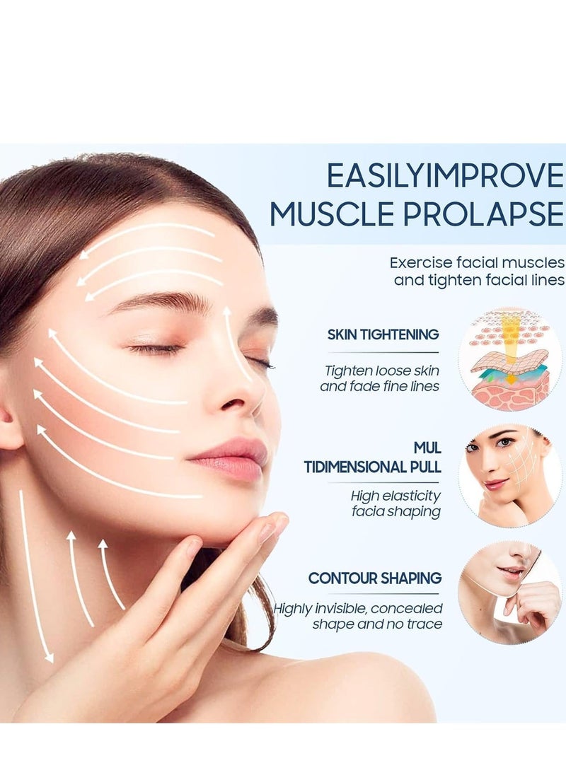 EELHOE Face Lift Tape, Invisible Lift Face Tape, Instant Face Tape for Wrinkled Sagging Skin, Hide Double Chin, Smooth Facial Wrinkles, Instantly Lift V-Shaped Face 60pcs - Image 2