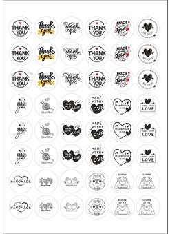 HSN Thank You-Hand Made With Love Label, 17 Different Design Sticker 96 Pieces  - Image 2