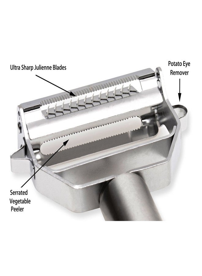 ACOMPATIBLE Vegetable Peeler,Potato Peeler,Carrot and Fruit Peeler,Ultra Sharp Dual Julienne Peeler Grater,Stainless Steel Dual Apple Peelers for Kitchen - Image 2