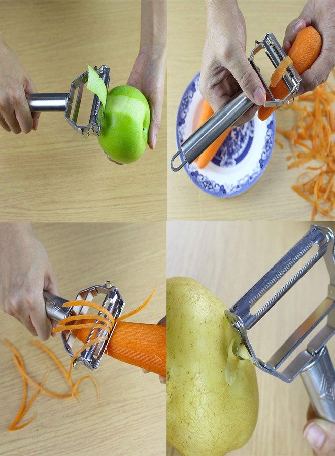 ACOMPATIBLE Vegetable Peeler,Potato Peeler,Carrot and Fruit Peeler,Ultra Sharp Dual Julienne Peeler Grater,Stainless Steel Dual Apple Peelers for Kitchen - Image 3