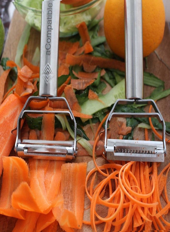 ACOMPATIBLE Vegetable Peeler,Potato Peeler,Carrot and Fruit Peeler,Ultra Sharp Dual Julienne Peeler Grater,Stainless Steel Dual Apple Peelers for Kitchen - Image 4