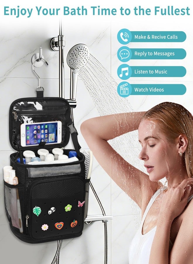 onemoky Shower Caddy Portable, Hanging Shower Caddy for College Dorm Room Essentials, Mesh Shower Bag with DIY Decoration Charms, Large Capacity Toiletry Bag for Gym, Swiming, Camping, Bathroom, Beach, Travel - Image 3