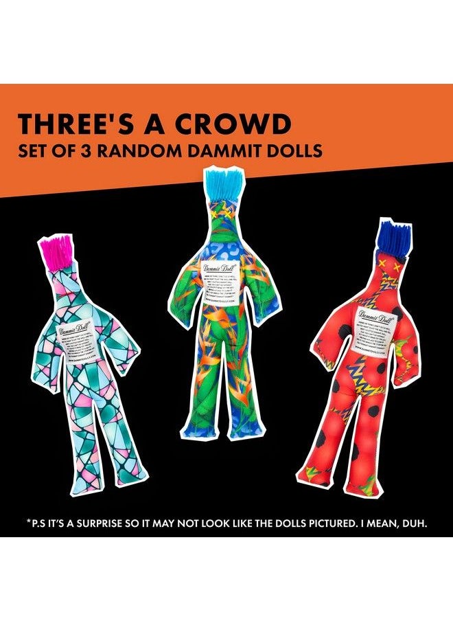 Dammit Doll - Classic Random Color Stress Relief Gag Gift 3 Dolls - Image 1