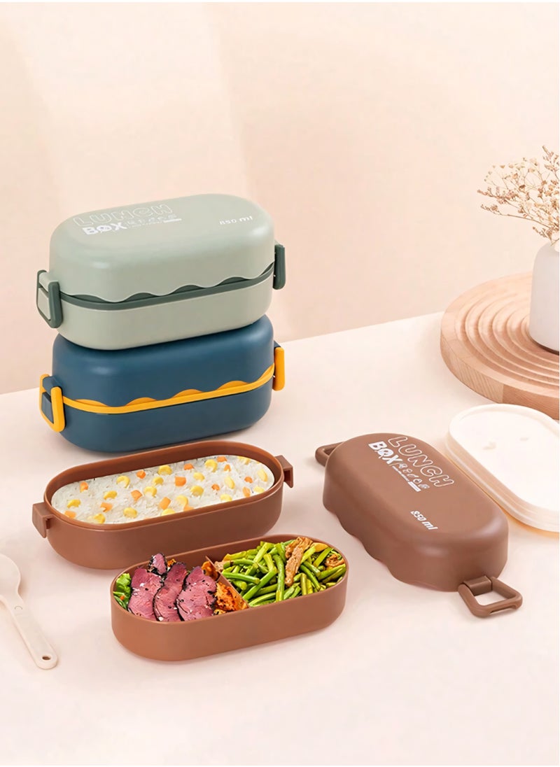 flâneur - Square Lunch Box with Transparent Lid, 850ml - Food Container, Leak-Proof and Compact Lunchbox, Ideal for School, Work, and Travel, Eco-Friendly, Portable and Practical - Image 1