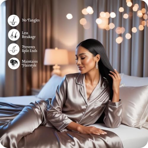 Day Care® Premium Satin Bedsheet Double Bed with Pillow Covers | Romantic Night 400TC Satin Bedsheet | Gift for Women & Couples Home Furnishing | Date Night Collection - 90x100 Inch Midnight Black - Image 5