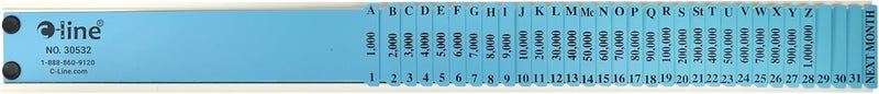 C-Line General Plastic Document Sorter, Letter Size, 32 Divisions, 3 x 23.5 Inches, Blue (30532) - Image 2