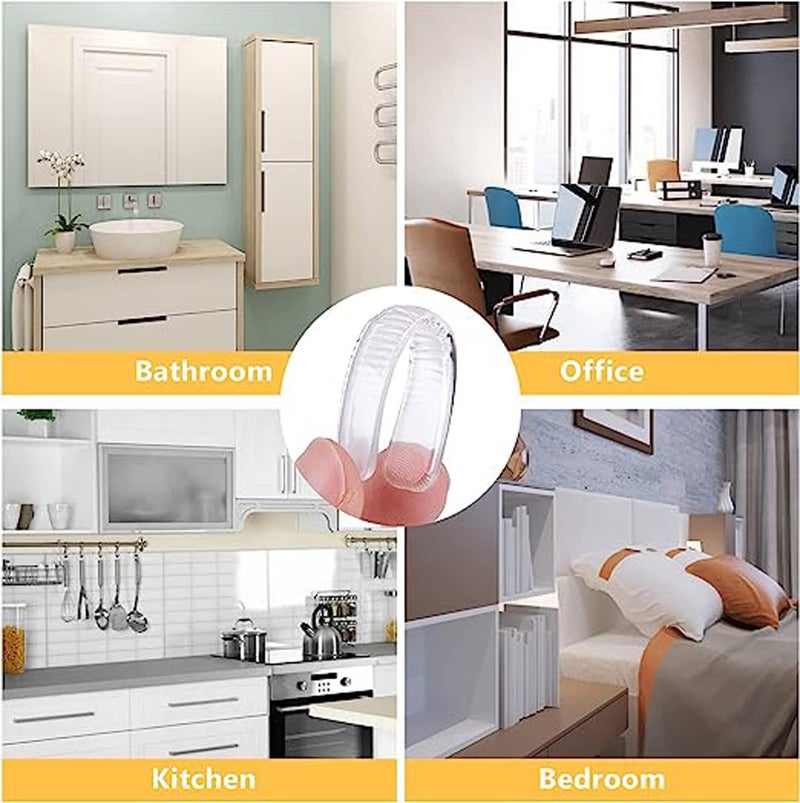 DORMICO Cabinet Door Bumpers Clear Rubber Furniture Bumper Strips 6cm Length, Adhesive Glass Table Top Non Slip Pads Stoppers, Noise Dampening Bumper Pads for Drawers (Pack of 10) - Image 3