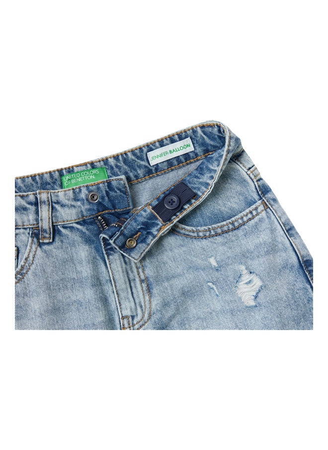 Benetton - Balloon Fit Jeans With Rips - Image 1