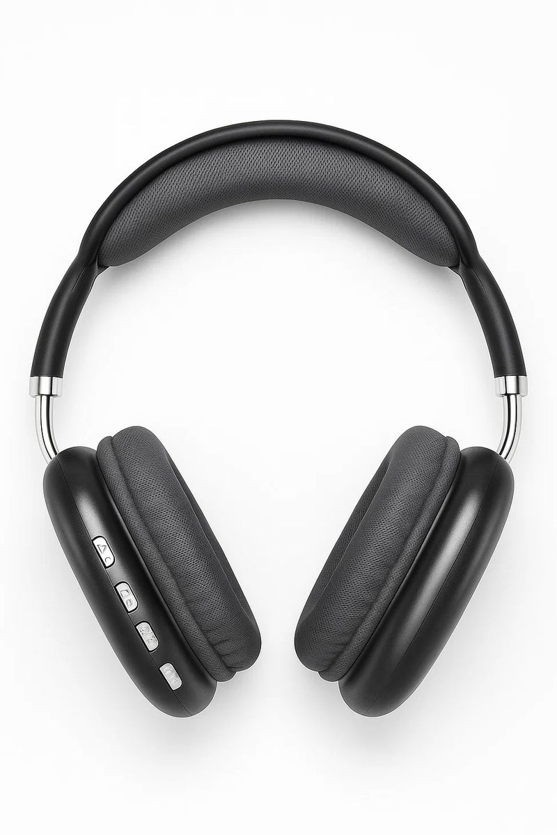 P9 Pro Max 5 Wireless Bluetooth Headphone - Over Ear Stereo Music Headset with Memory Card Support, Gaming Headphones with Built-in Microphone for Laptop, Mobile Phone, PC - Black