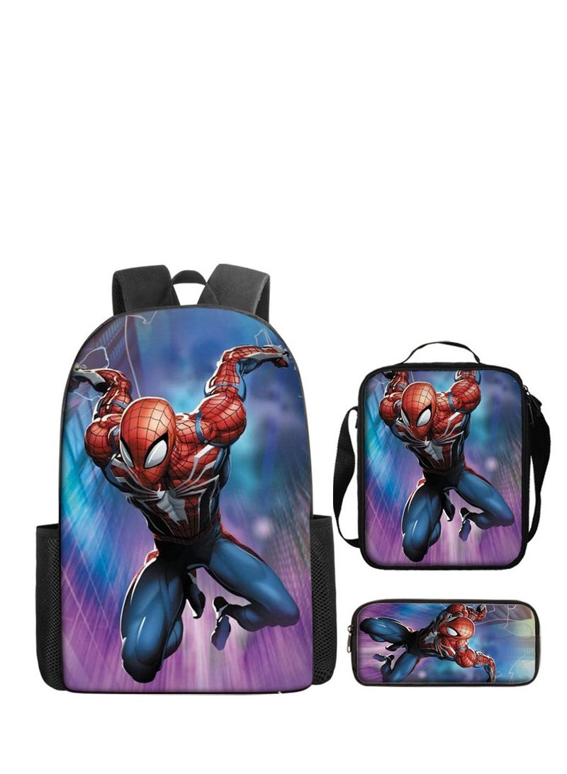 Y&D 3-piece set Kids Backpack School Bag Girls Boys Spiderman Backpack - Image 1