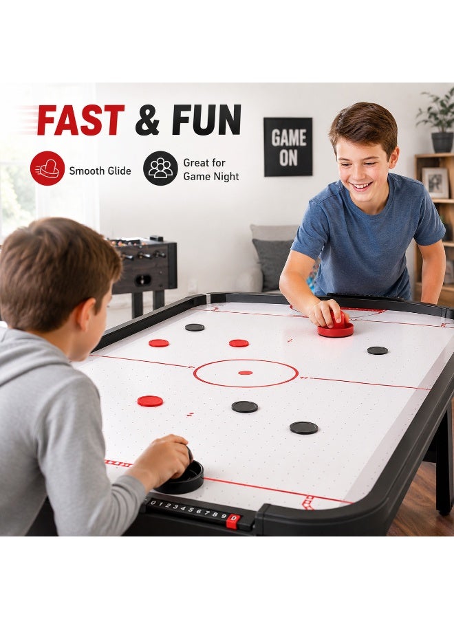 SRLIWHITE Air Hockey Striker & Puck Set, Red & Black Tabletop Game Accessories (4 Pushers, 4 Felt Pads, 8 Pucks) - Image 4