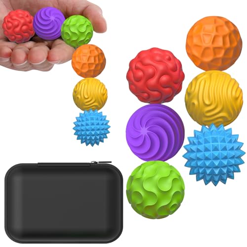 BUSOHA Silicone Fidget Balls 6 Pack Fidget Toys Stress Balls for Adults Sensory Stone Travel Toys for CalmingAutism and ADHDGifts for Teens - Image 1