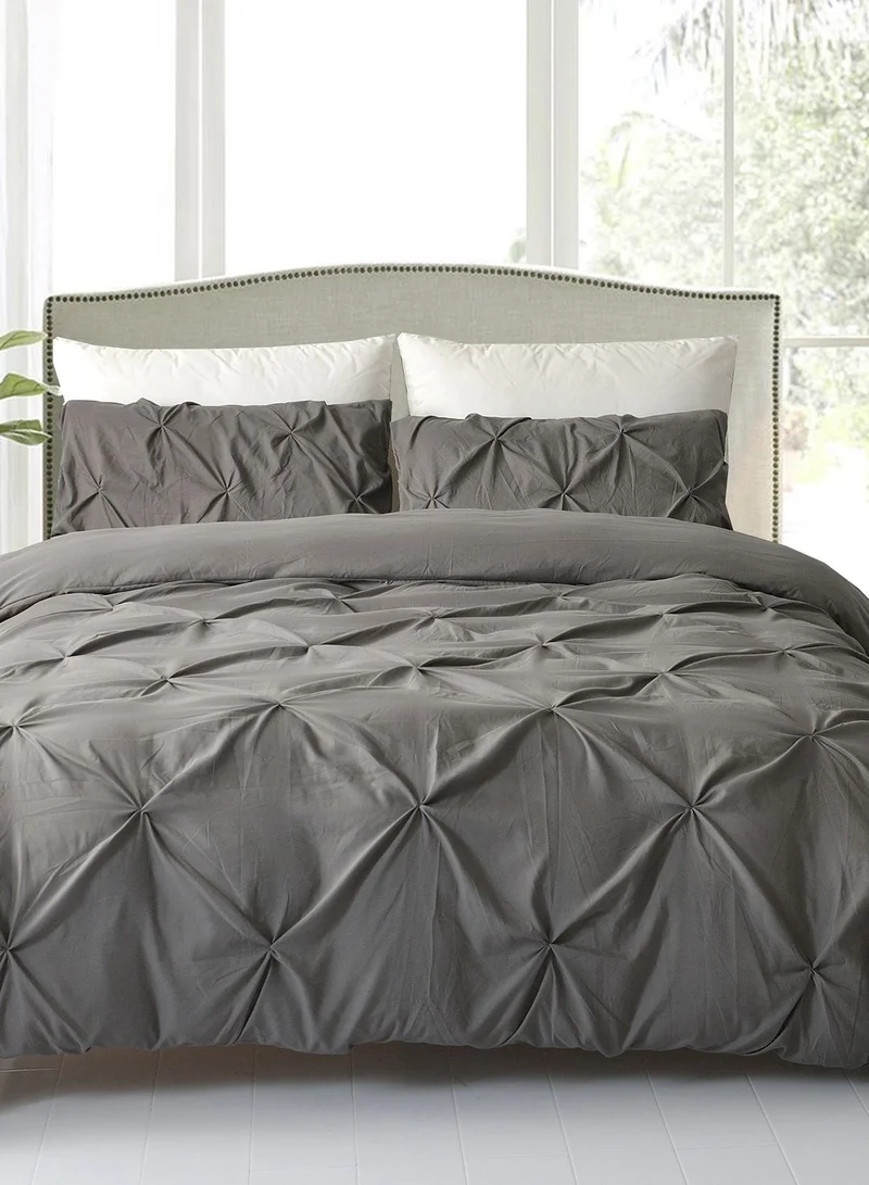Noire Edit Grey Patterned King Bedding Set