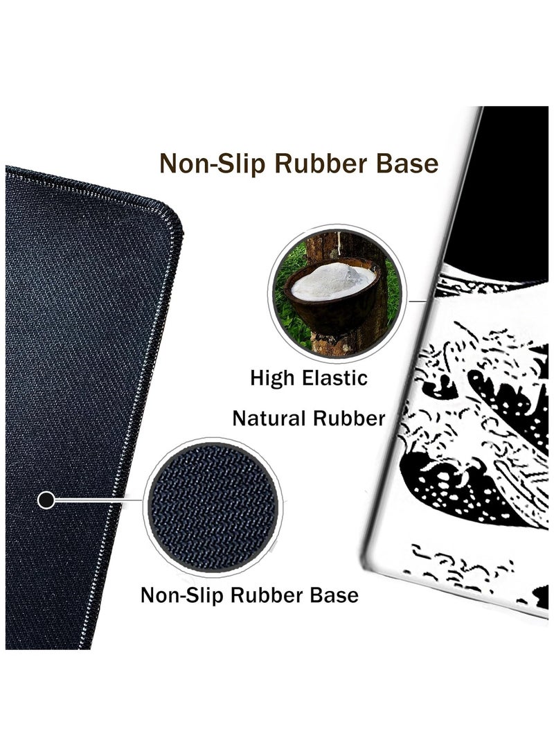 general Large Gaming Mouse Pad with Stitched Edges, Minimalist Topographic Map Desk Mat, Extended XL Mousepad with Anti-Slip Base, Cool Desk Pad for Keyboard and Mouse (Black) - Image 4