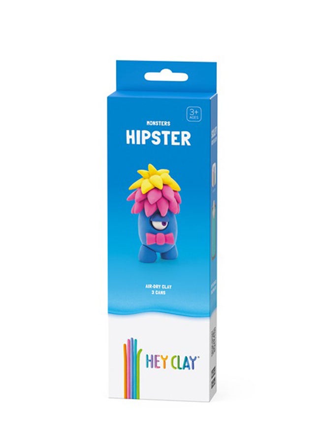 HEY CLAY - DIY Hipster Plastic Creative Modelling Air-Dry Clay For Kids 3 Cans - Image 1
