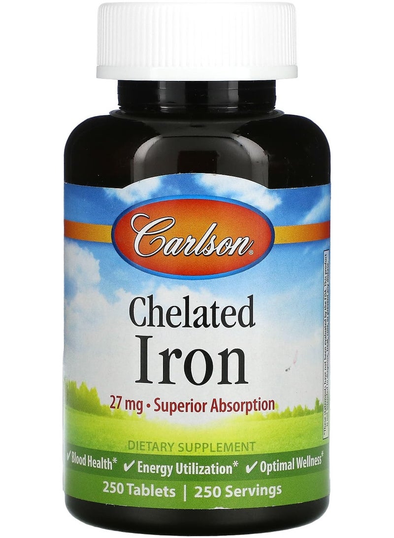 Chelated Iron, 27 mg, 250 Tablets