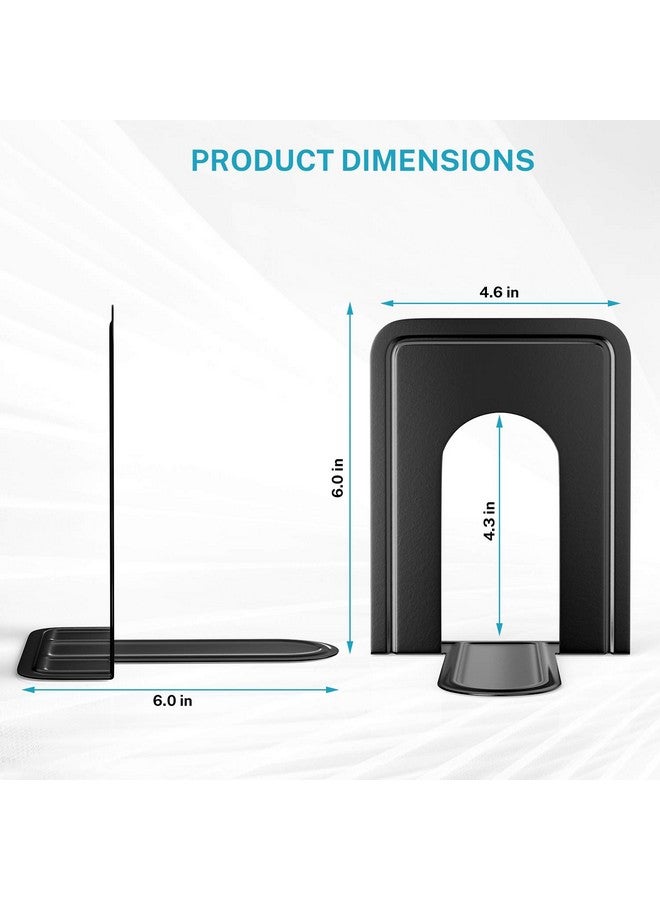 MaxGear Book Ends Universal Premium Bookends For Shelves, Non-Skid Bookend, Heavy Duty Metal Book End, Book Stopper For Books/Movies/Cds/Video Games, 6 X 4.6 X 6 In, Black (8 Pairs/16 Pieces, Large) - Image 5