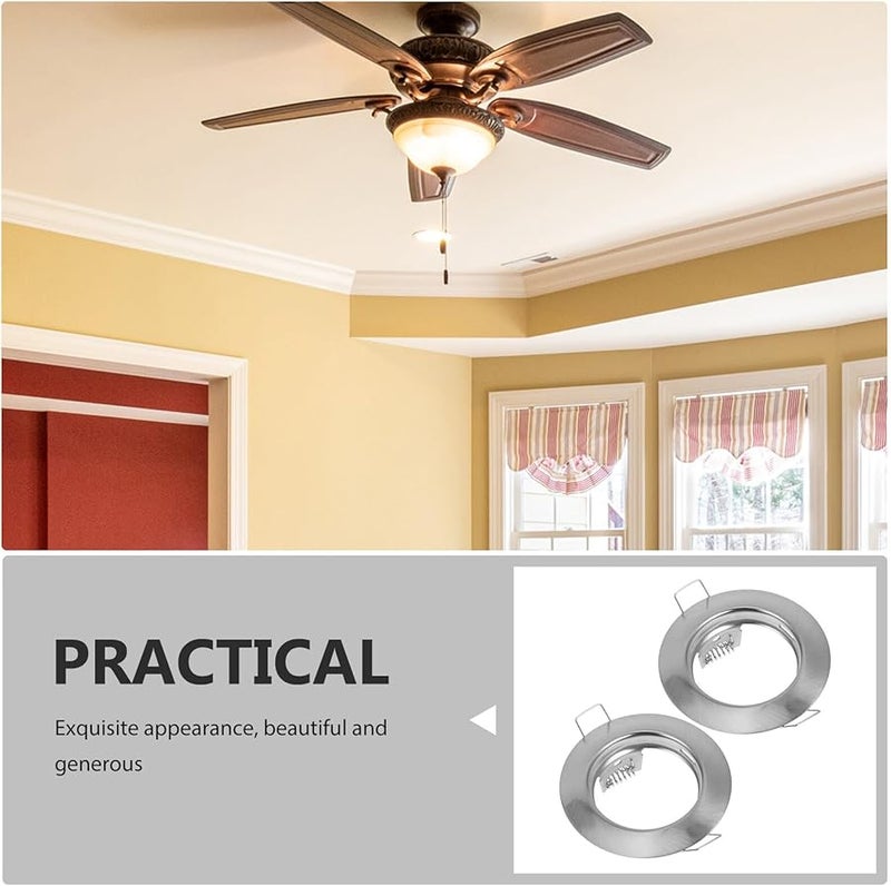 Jojofuny 2pcs Recessed Lighting Housing Trim Kits White Embedded Mounting Frame For LED Spotlights - Image 5