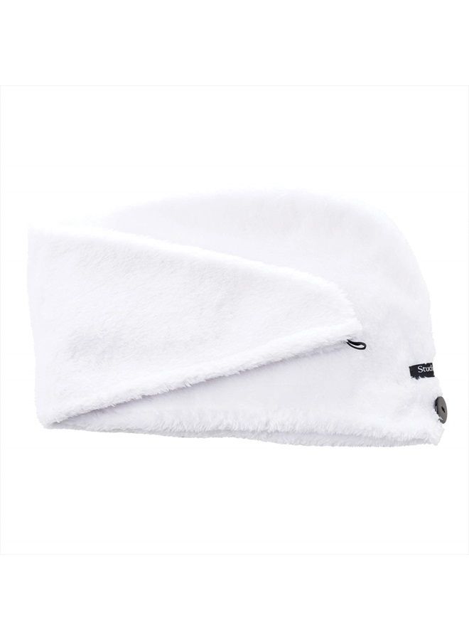 Upper Canada Studio Dry Ultra Absorbent Turban Hair Towel Wrap, White - Image 1